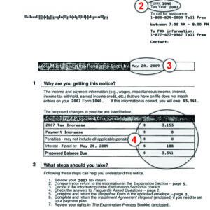 IRS Mailed Notice Example